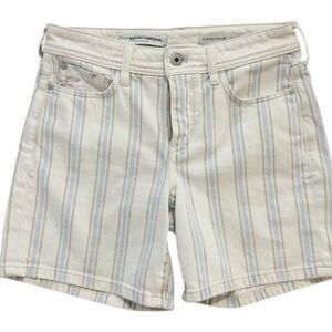 Pilcro & the Letterpress Anthropologie Stripe High Rise Slim Boyfriend Short 25